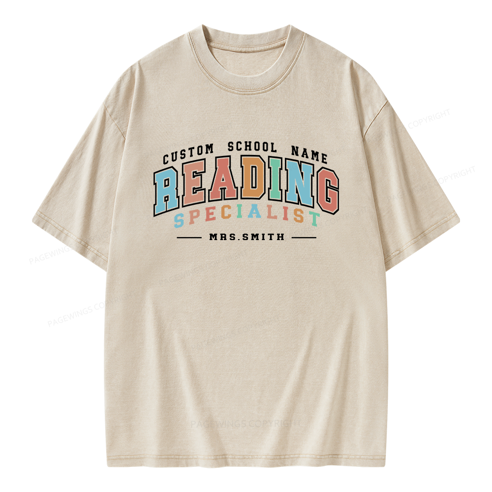 Pagewing Personalized Reading Unisex Washed T-shirt