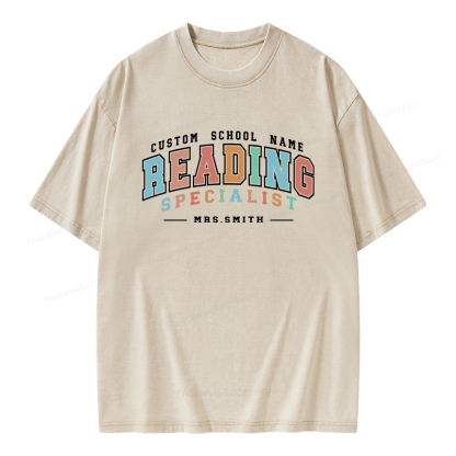 Pagewing Personalized Reading Unisex Washed T-shirt
