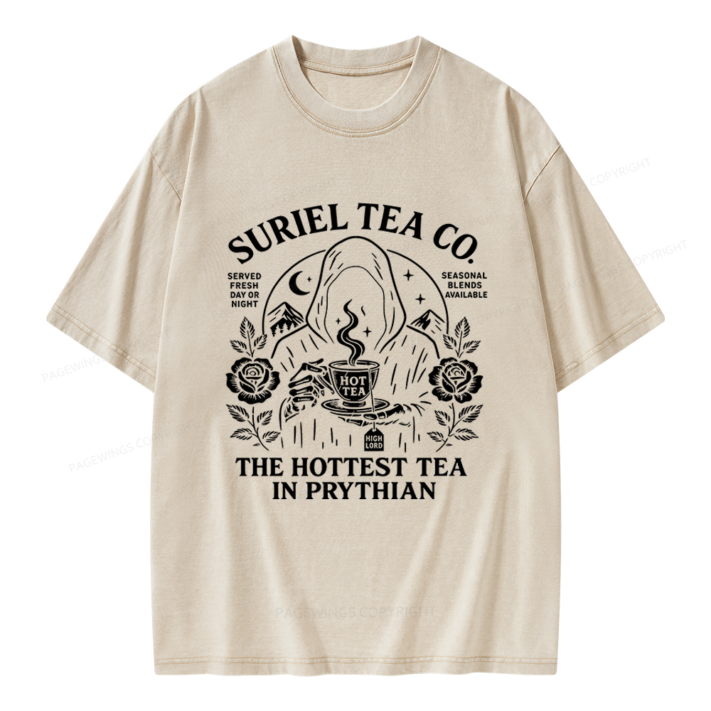 Pagewing Reading Fantasy Bookish Unisex Washed T-shirt
