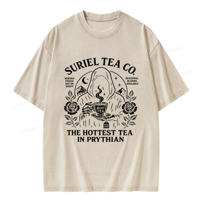 Pagewing Reading Fantasy Bookish Unisex Washed T-shirt