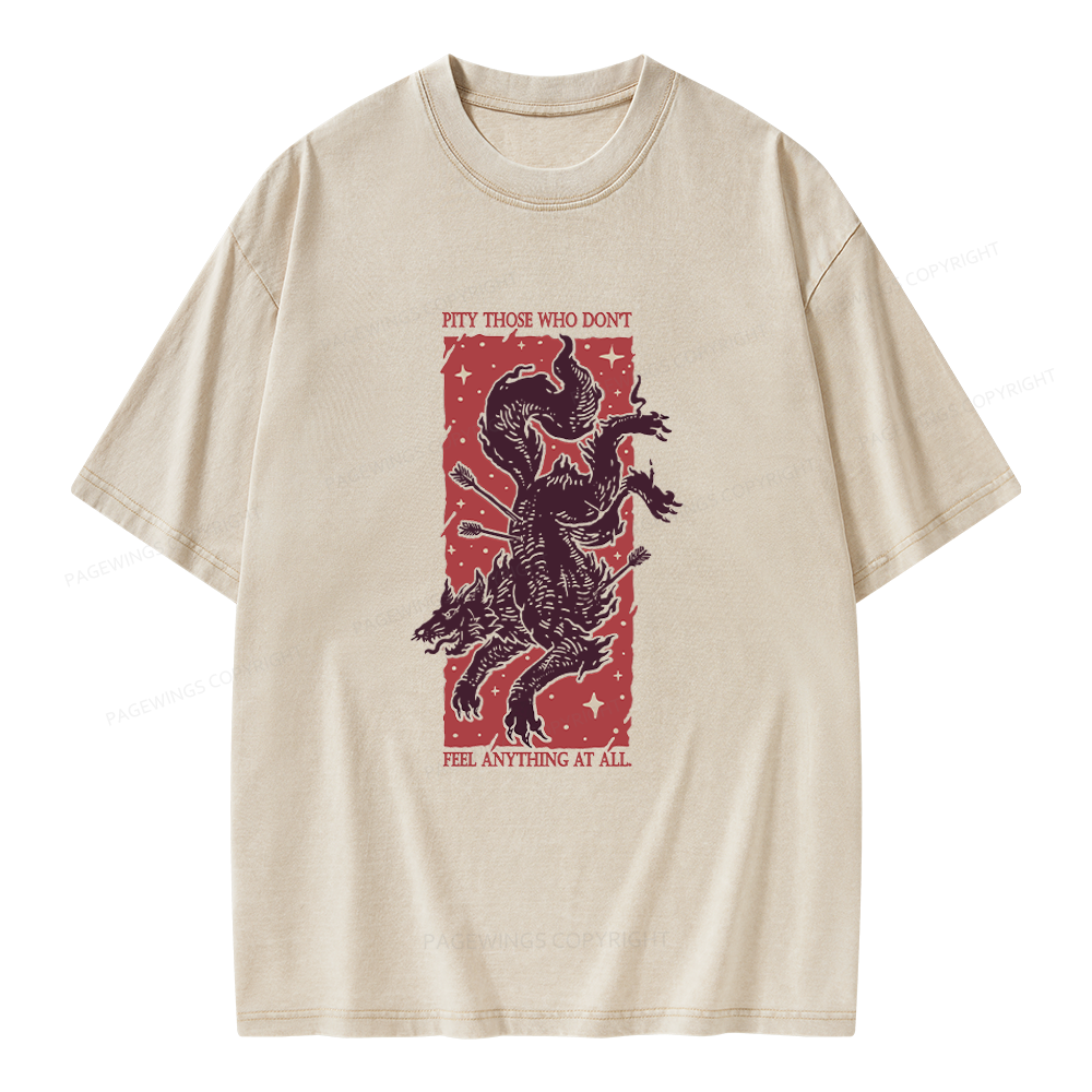 Pagewing Reading Fantasy Bookish Unisex Washed T-shirt