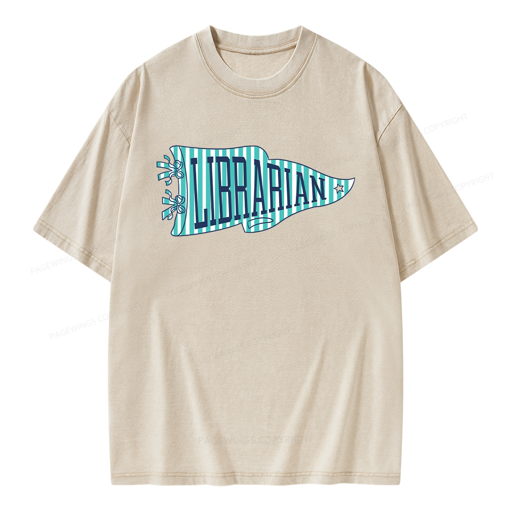 Pagewing School Librarian Unisex Washed T-shirt