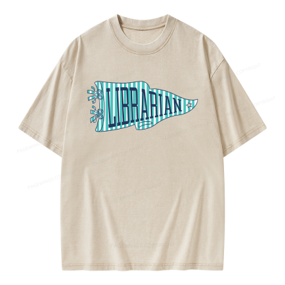 Pagewing School Librarian Unisex Washed T-shirt