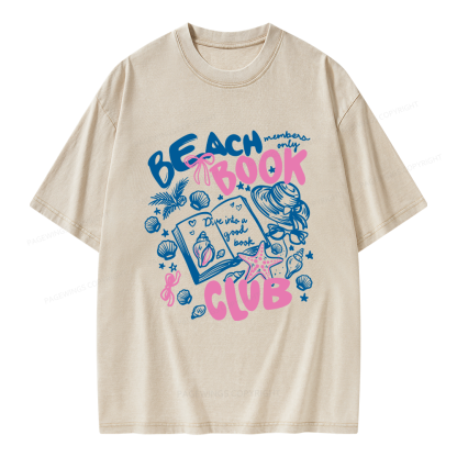 Pagewings Beach Book Club Unisex Washed T-shirt