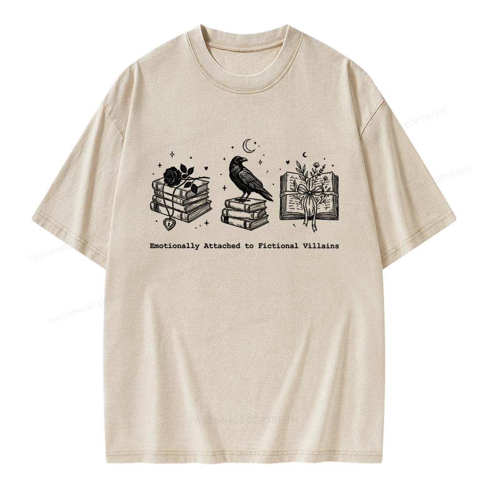 Pagewings Dark Romance Reader Unisex Washed T-shirt