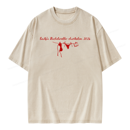 Pagewings Personalized Beach Party Unisex Washed T-shirt