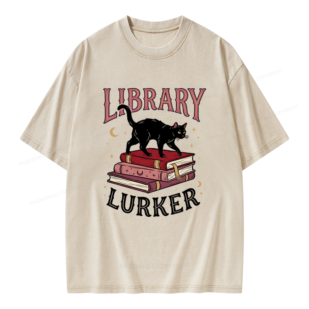 Pagewings Library Lurker Unisex Washed T-shirt