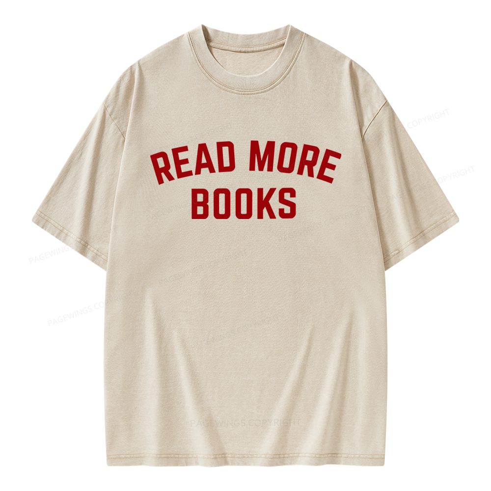 Pagewings Read More Books Unisex Washed T-shirt