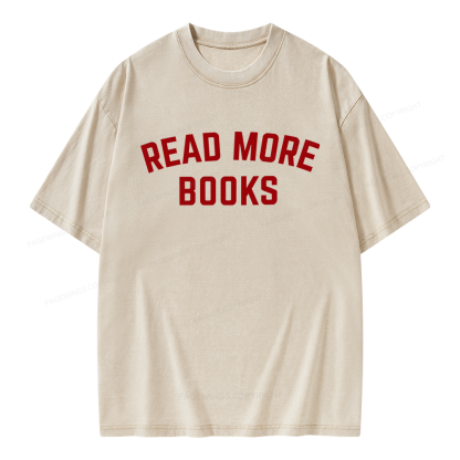 Pagewings Read More Books Unisex Washed T-shirt