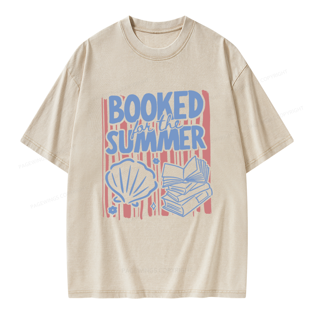 Pagewings Booked for the Summer Unisex Washed T-shirt