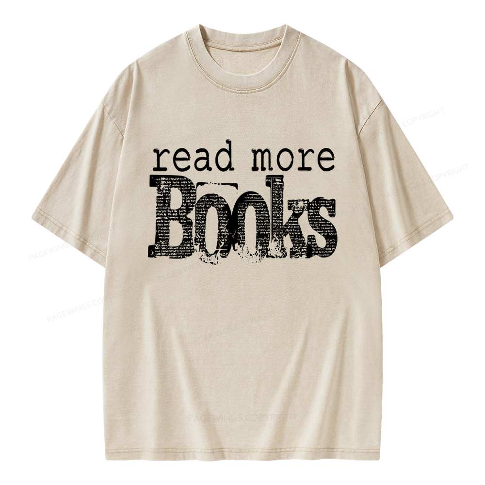 Pagewings Read More Books Unisex Washed T-shirt