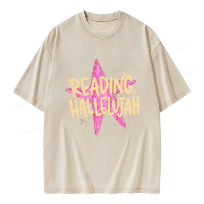 Pagewings Reading Hallelujah Unisex Washed T-shirt