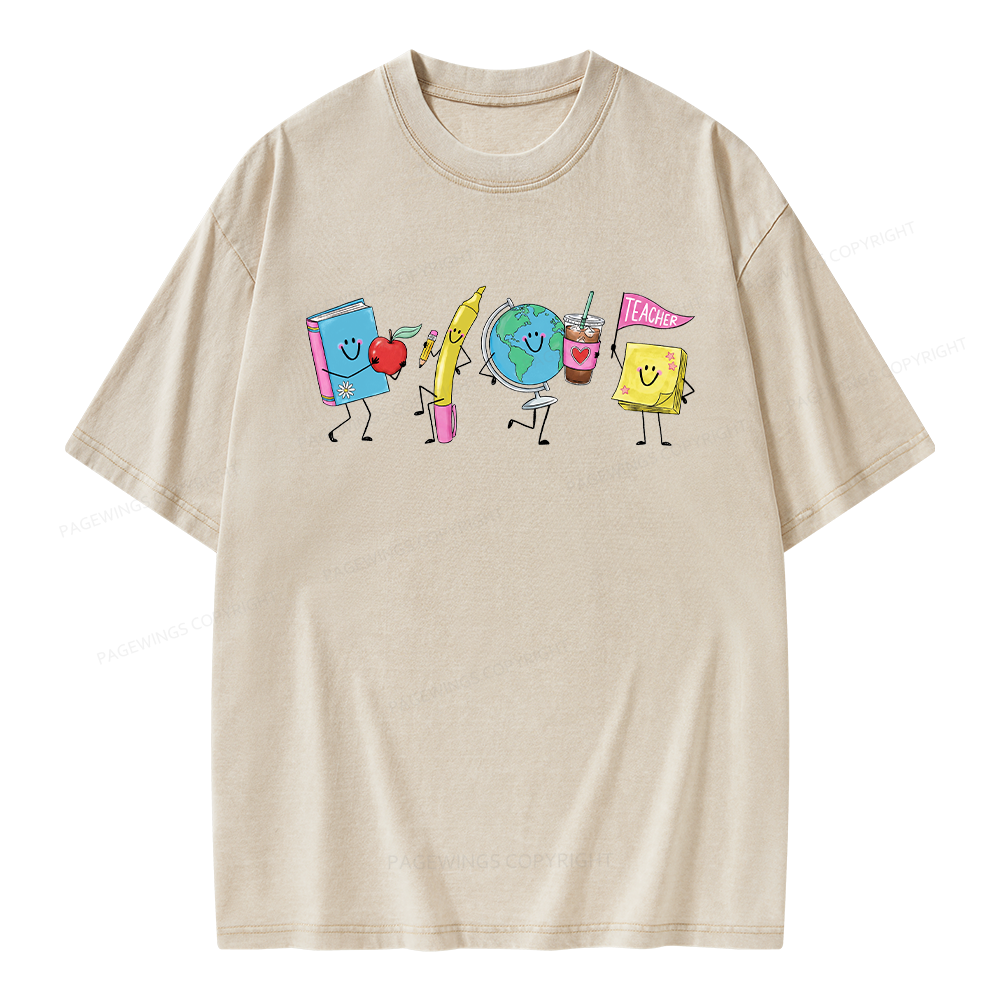 Pagewings Back to School Unisex Washed T-shirt