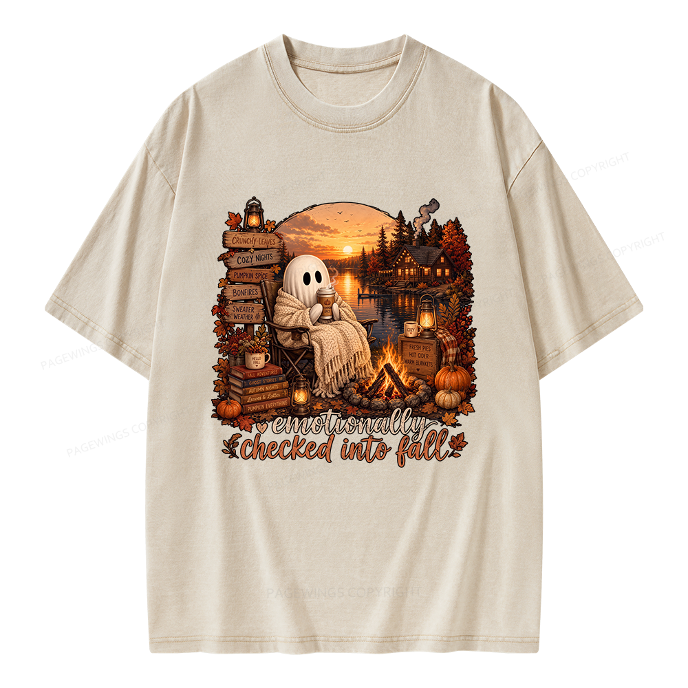 Pagewings Summerween Ghost Unisex Washed T-shirt