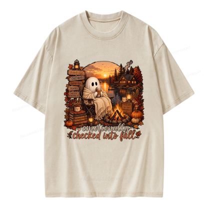 Pagewings Summerween Ghost Unisex Washed T-shirt