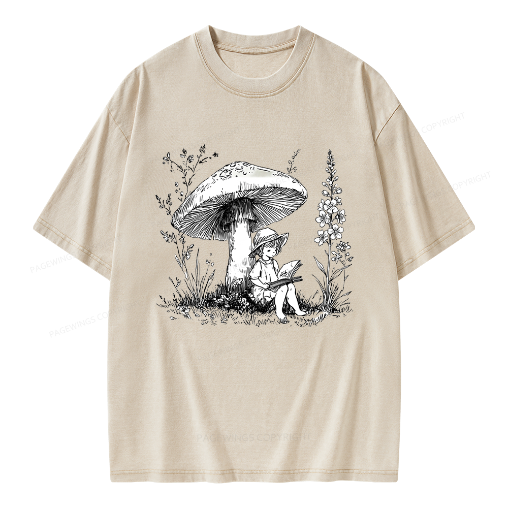 Pagewings Woodland Girl Reading Unisex Washed T-shirt
