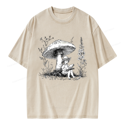 Pagewings Woodland Girl Reading Unisex Washed T-shirt