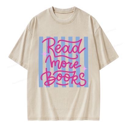 Pagewing Read More Books Unisex Washed T-shirt