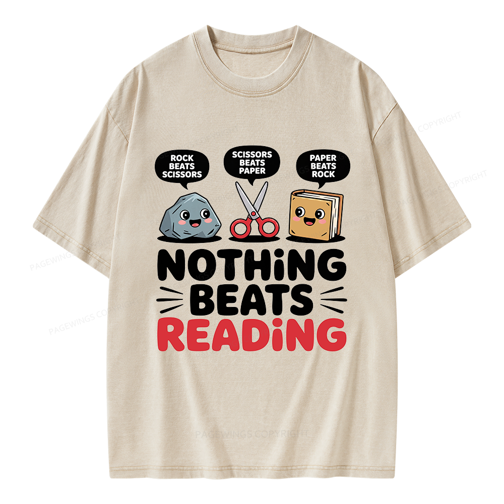 Pagewing Reading Teacher Unisex Washed T-shirt