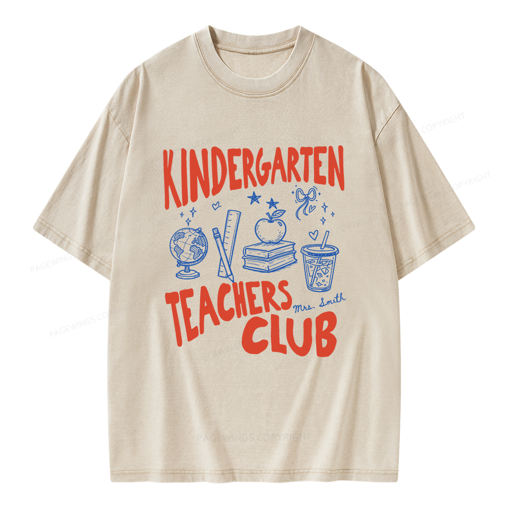 Pagewing Personalized Kindergarten Unisex Washed T-shirt