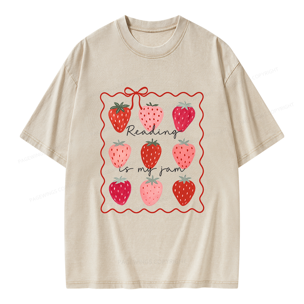 Pagewing Reading Is My Jam Unisex Washed T-shirt