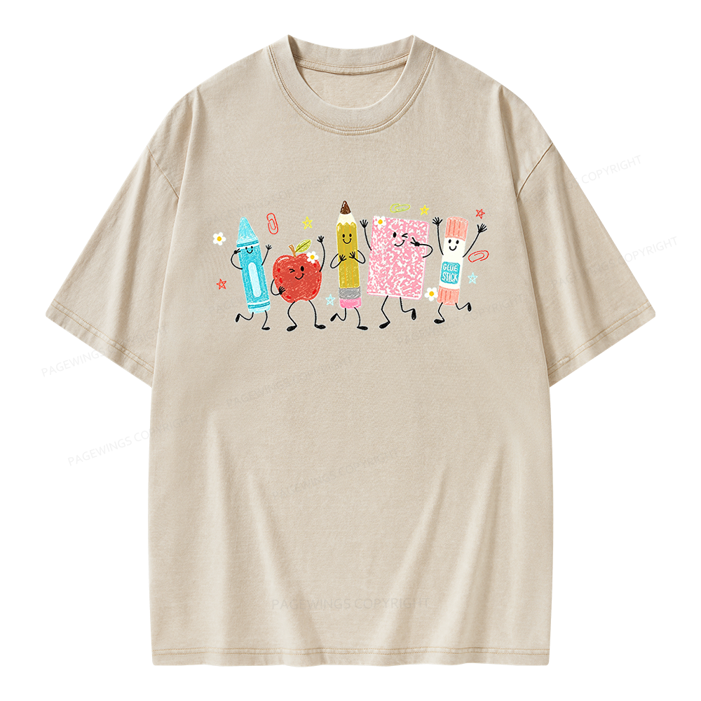 Pagewing Back To School Unisex Washed T-shirt