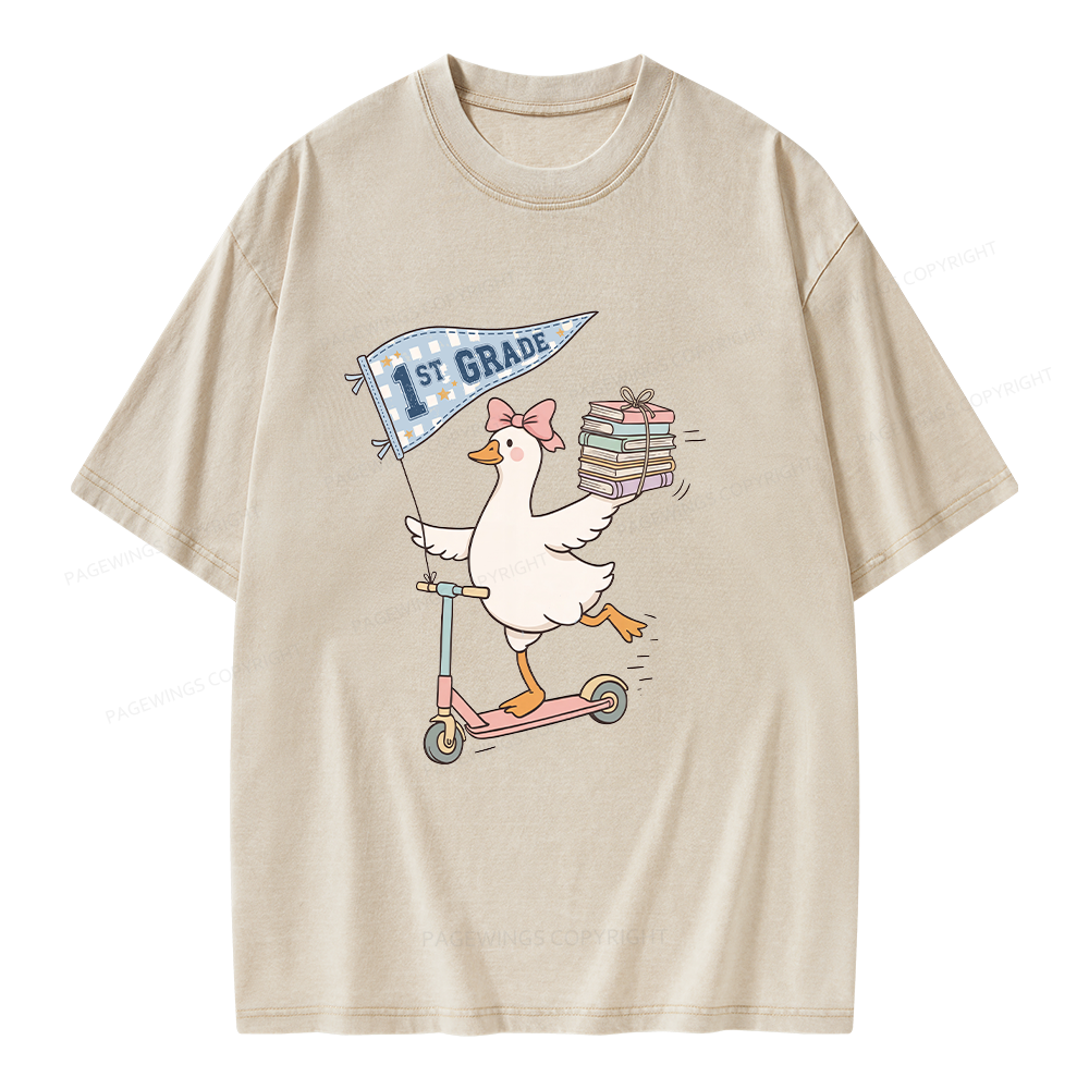 Pagewing Personalized Back to School Unisex Washed T-shirt