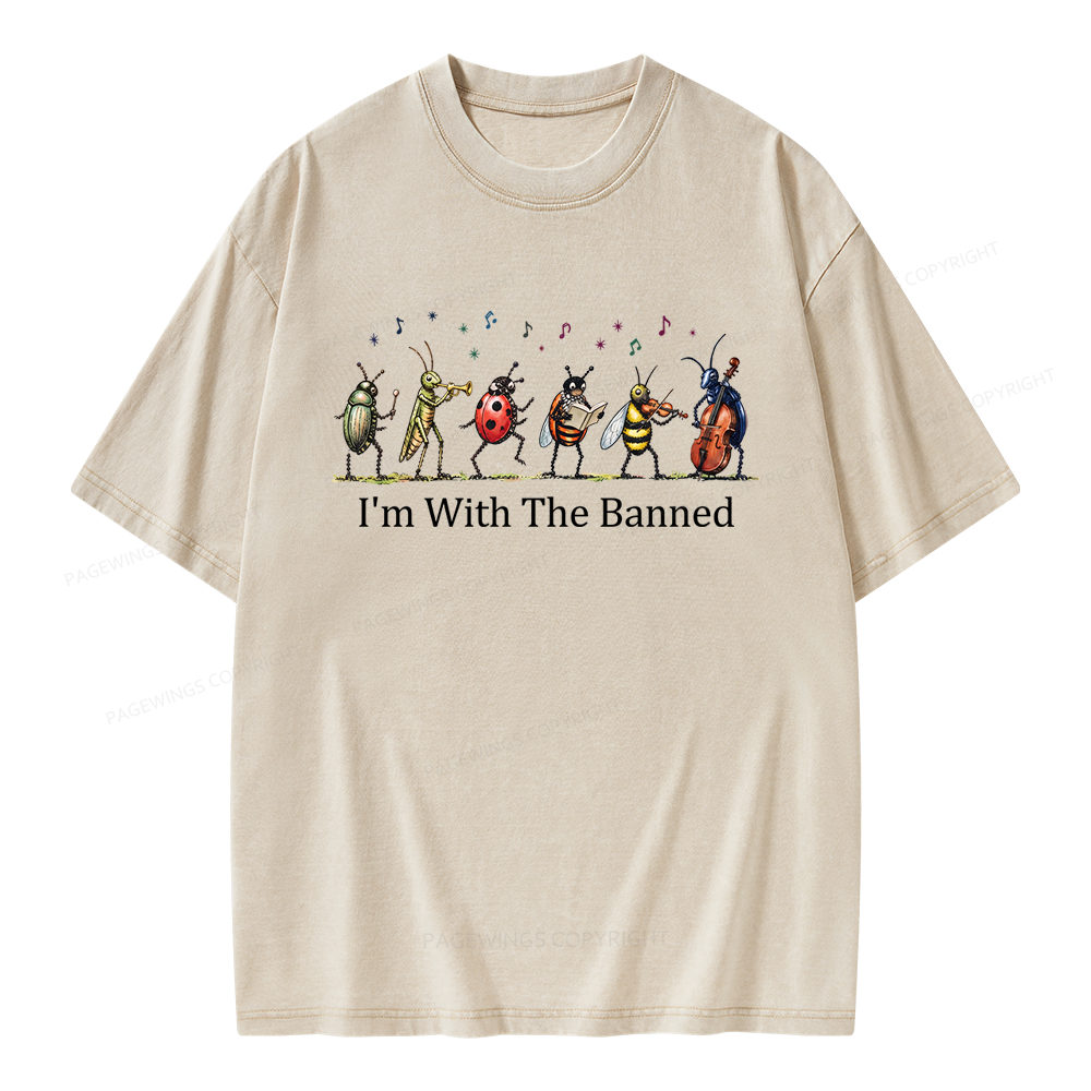 Pagewing I'm With The Banned Unisex Washed T-shirt