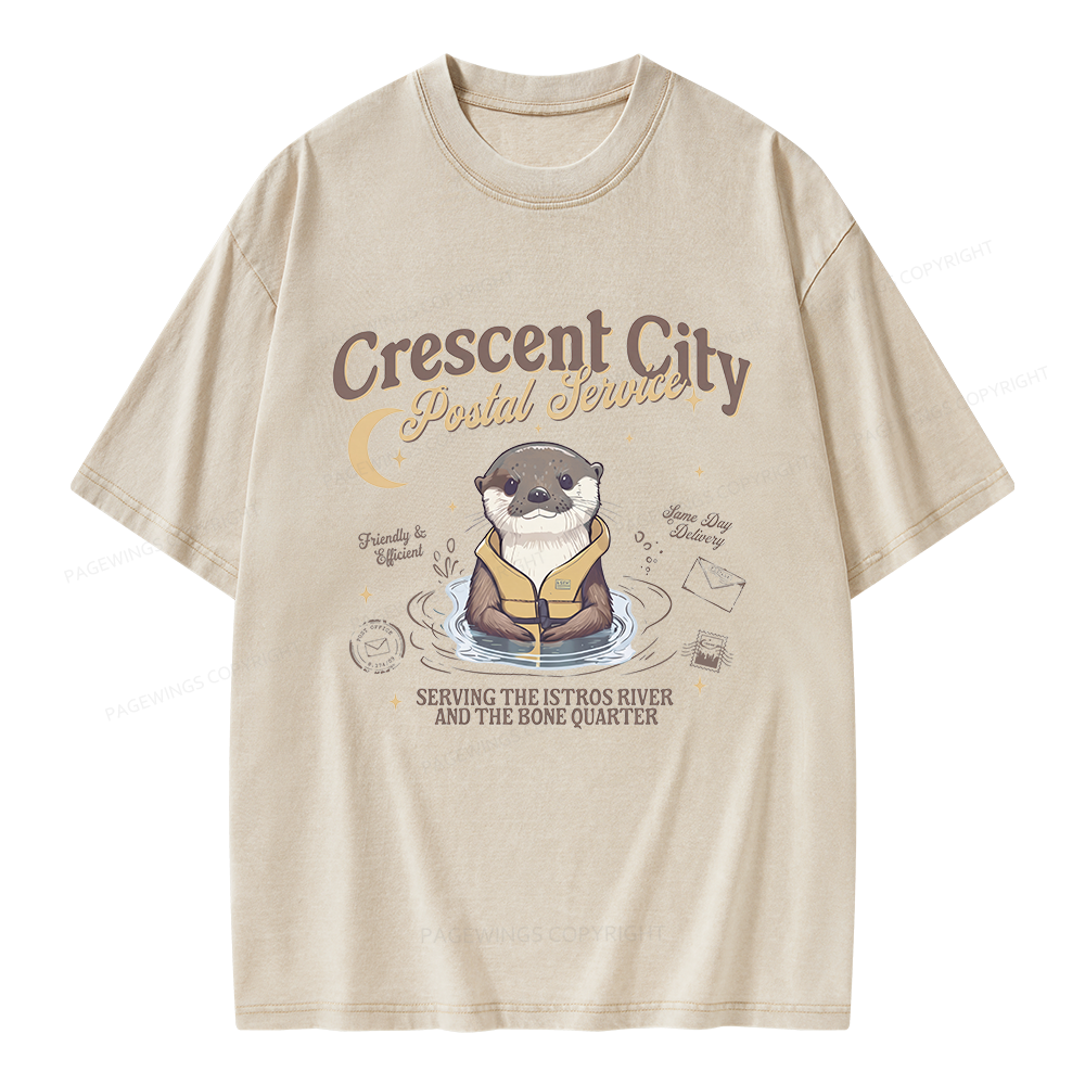 Pagewing Reading Fantasy Bookish Unisex Washed T-shirt