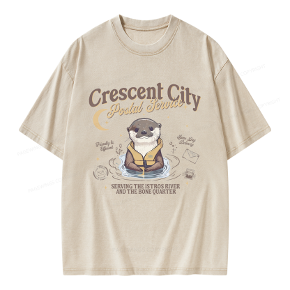 Pagewing Reading Fantasy Bookish Unisex Washed T-shirt