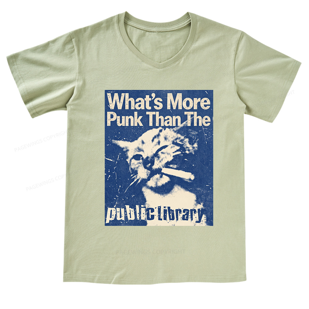 Pagewings What's More Punk Than The Public Library V-neck T-shirt