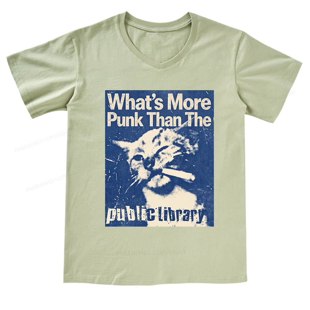 Pagewings What's More Punk Than The Public Library V-neck T-shirt