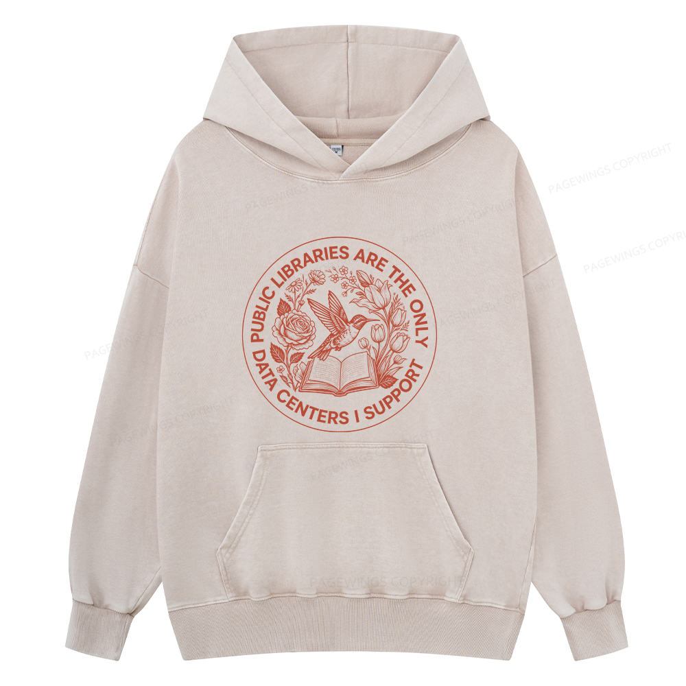 Pagewing Public Libraries16091 Book Unisex Washed Hoodie