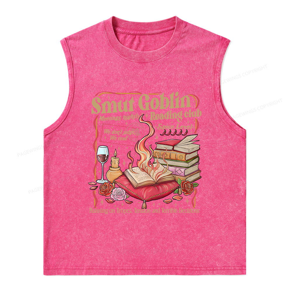 Pagewings Smut Goblin Dark Romance Unisex Washed Tank Top