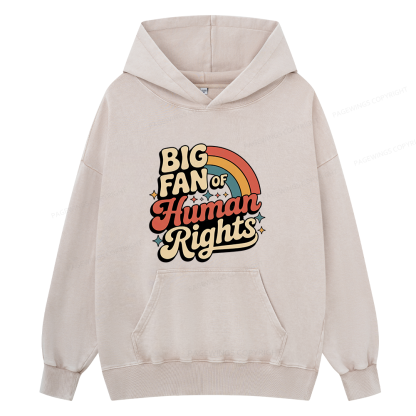 Pagewings Big Fan of Human Rights15448 Book Unisex Washed Hoodie
