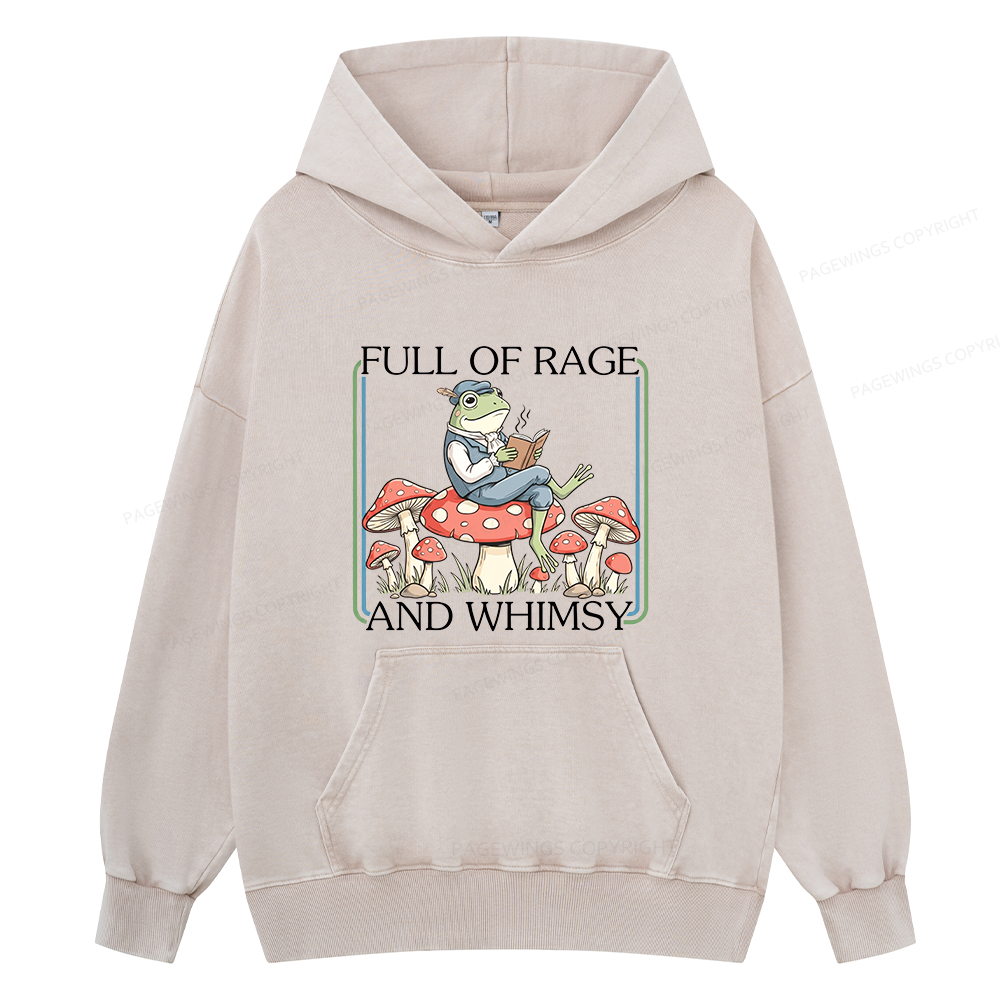 Pagewings Full Of Rage and Whimsy15482 Book Unisex Washed Hoodie