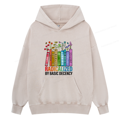 Pagewings Radicalized by Basic Decency14041 Book Unisex Washed Hoodie