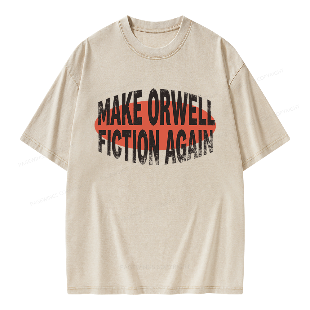 Pagewings Make Orwell Fiction Again Unisex Washed T-shirt