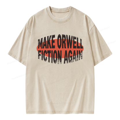 Pagewings Make Orwell Fiction Again Unisex Washed T-shirt