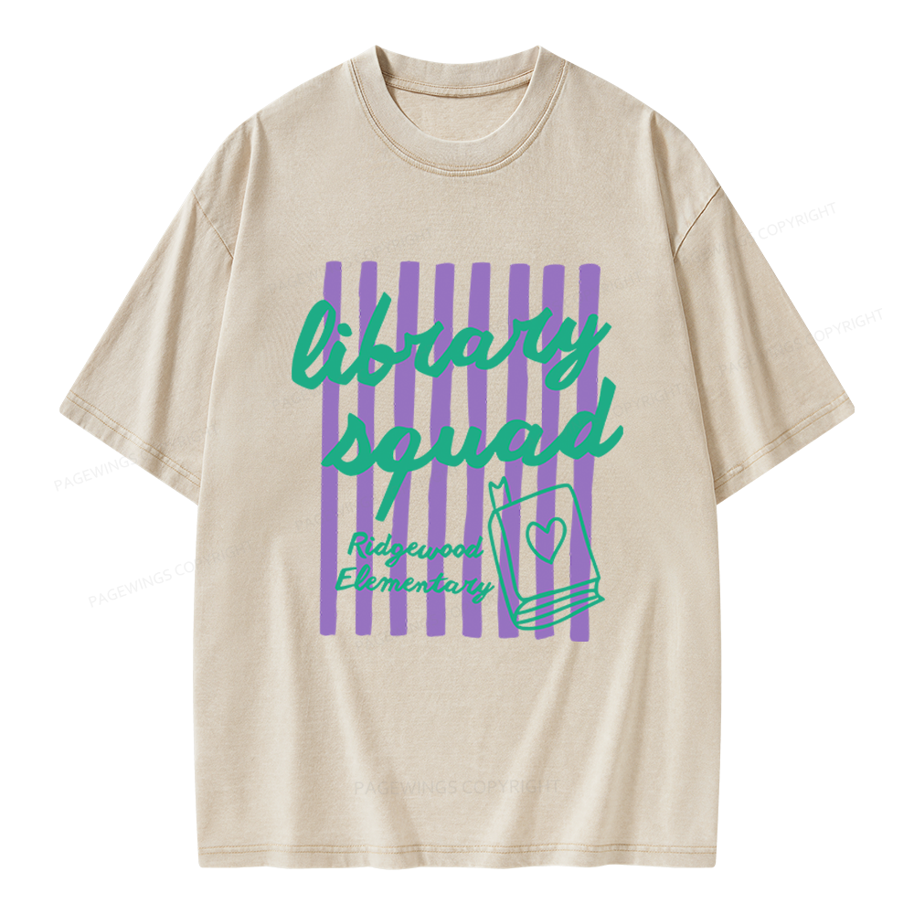 Pagewings Personalized Librarian Unisex Washed T-shirt