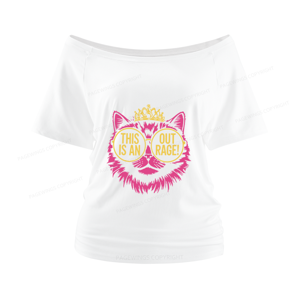 Pagewings This is an Outrage Women Off Shoulder T-shirts