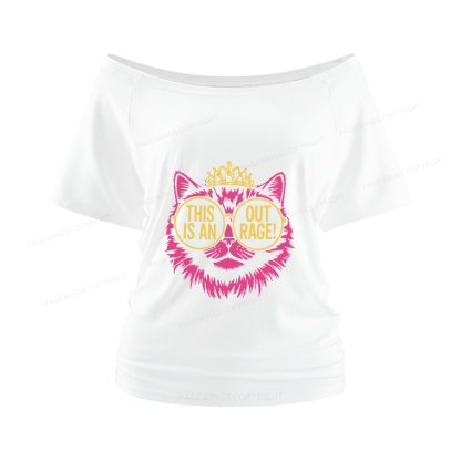 Pagewings This is an Outrage Women Off Shoulder T-shirts
