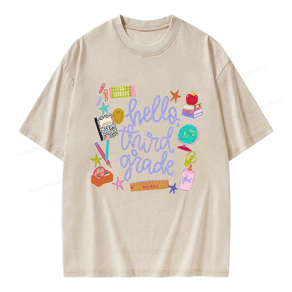 Pagewings Personalized Grade Unisex Washed T-shirt