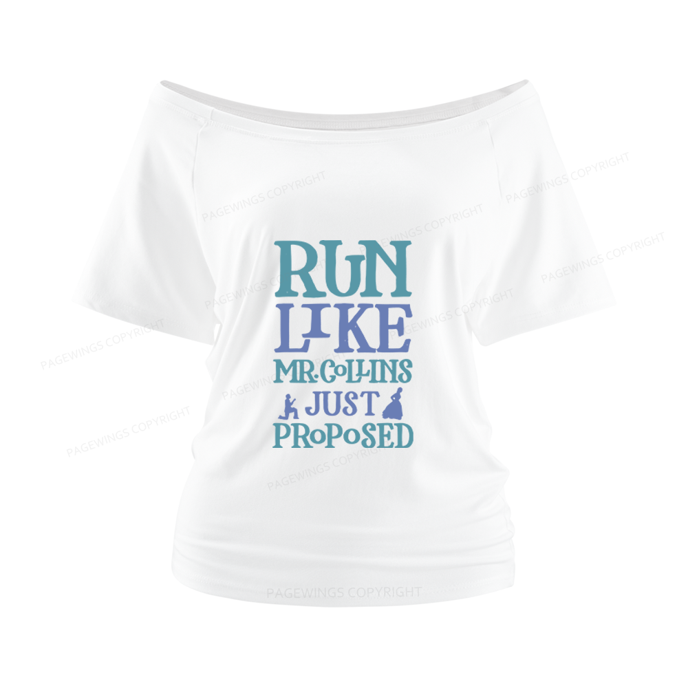 Pagewings Love Book Fan Women Off Shoulder T-shirts