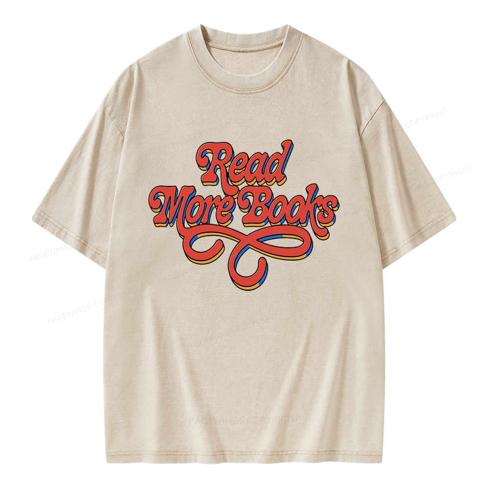 Pagewings Read More Books Unisex Washed T-shirt