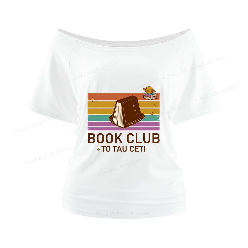 Pagewings Book Club To Star Women Off Shoulder T-shirts