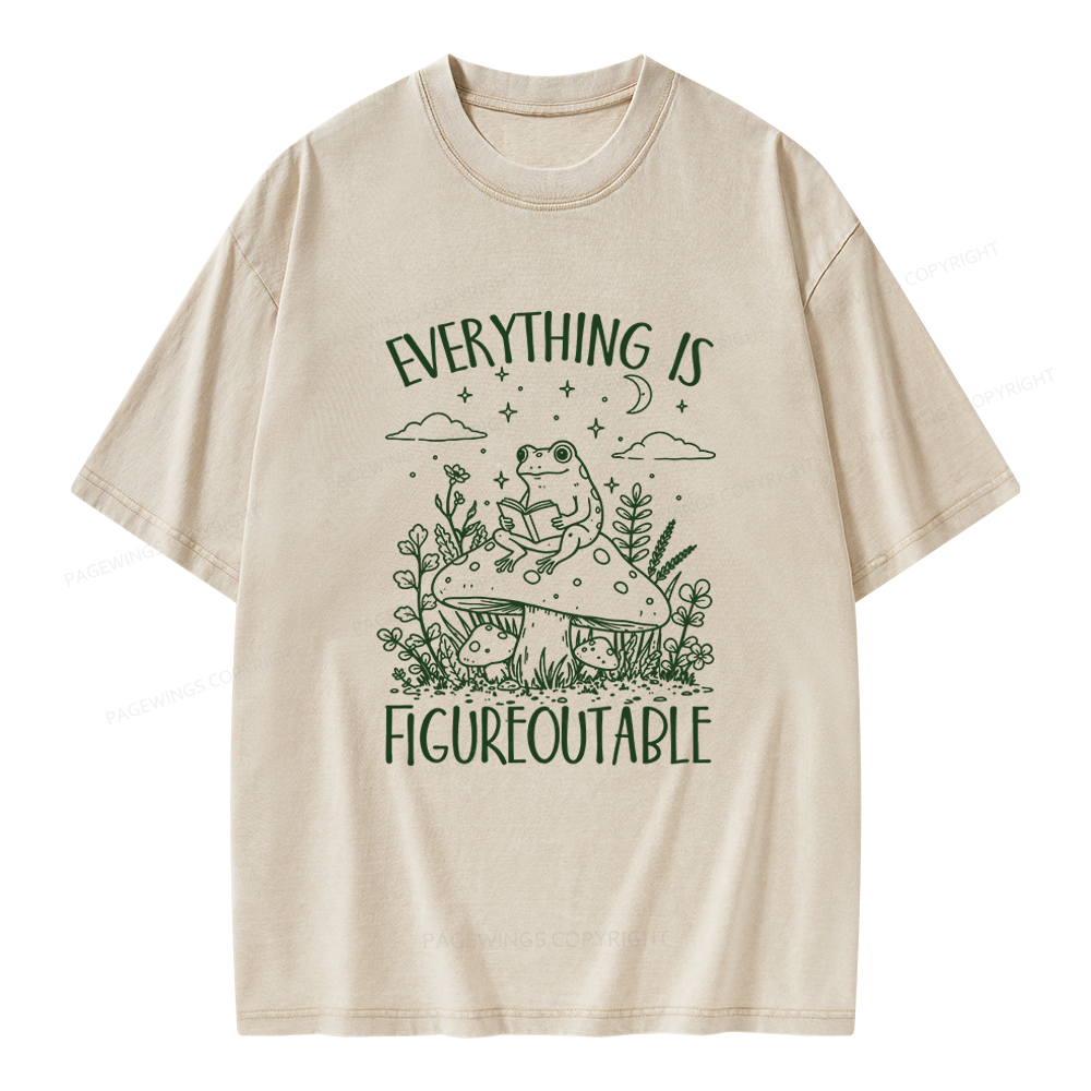 Pagewings Everything Is Figureoutable Unisex Washed T-shirt