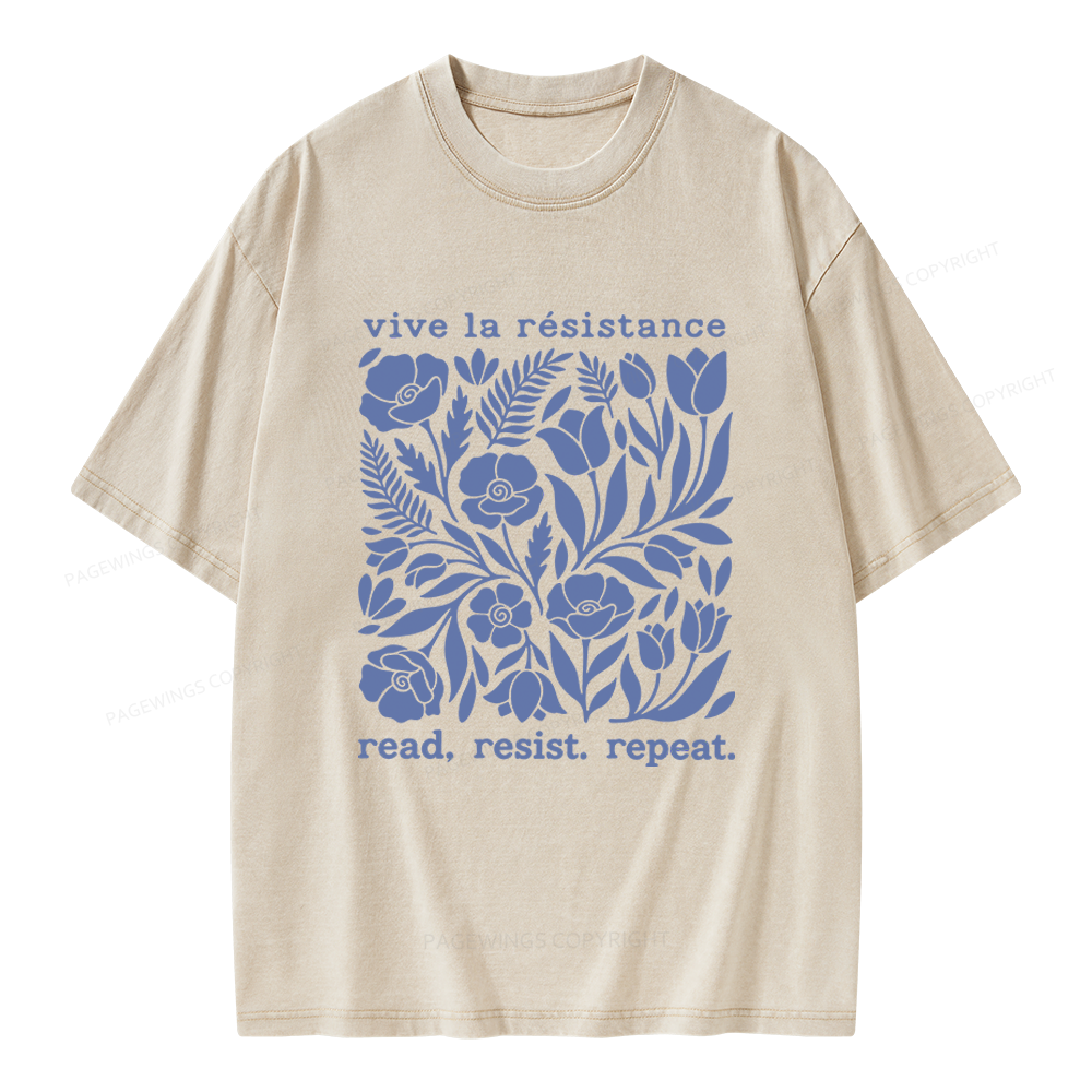 Pagewings Read Resist Repeat Unisex Washed T-shirt