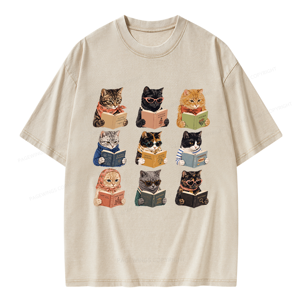 Pagewings Fashion Book Lover Unisex Washed T-shirt