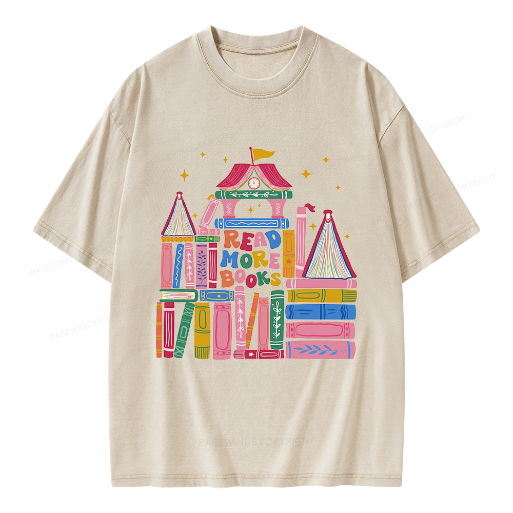 Pagewings Read More Books Unisex Washed T-shirt